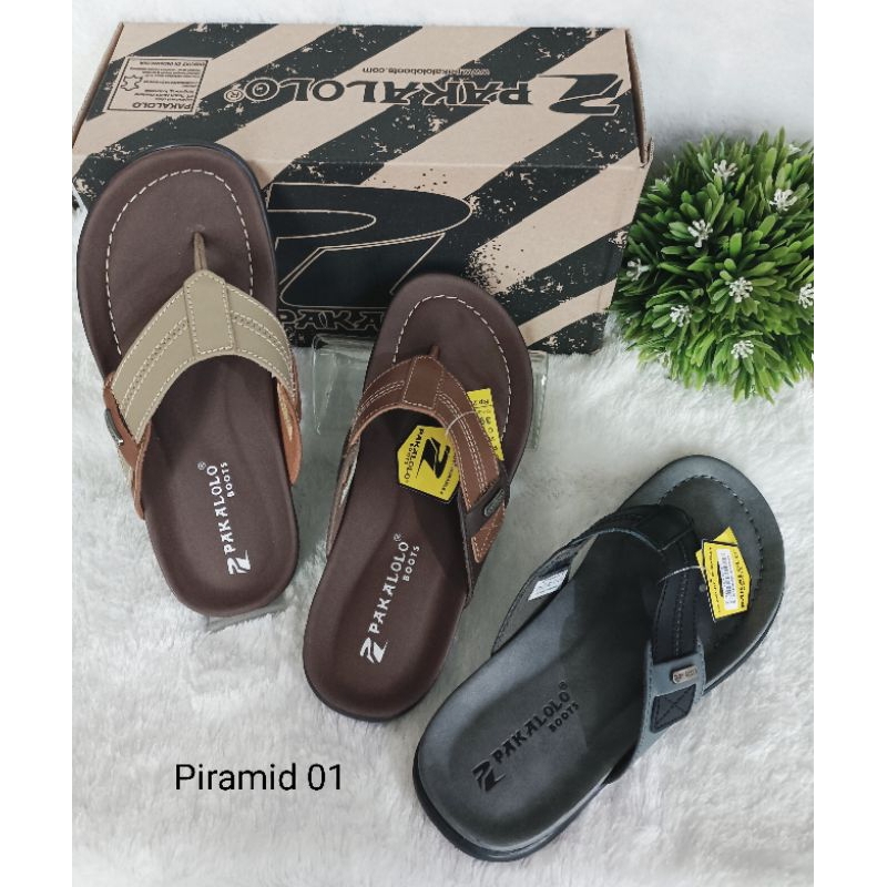 Pakalolo Boots Sandal Piramid 01 Sandal Jepit Kulit Pria Pakalolo Original