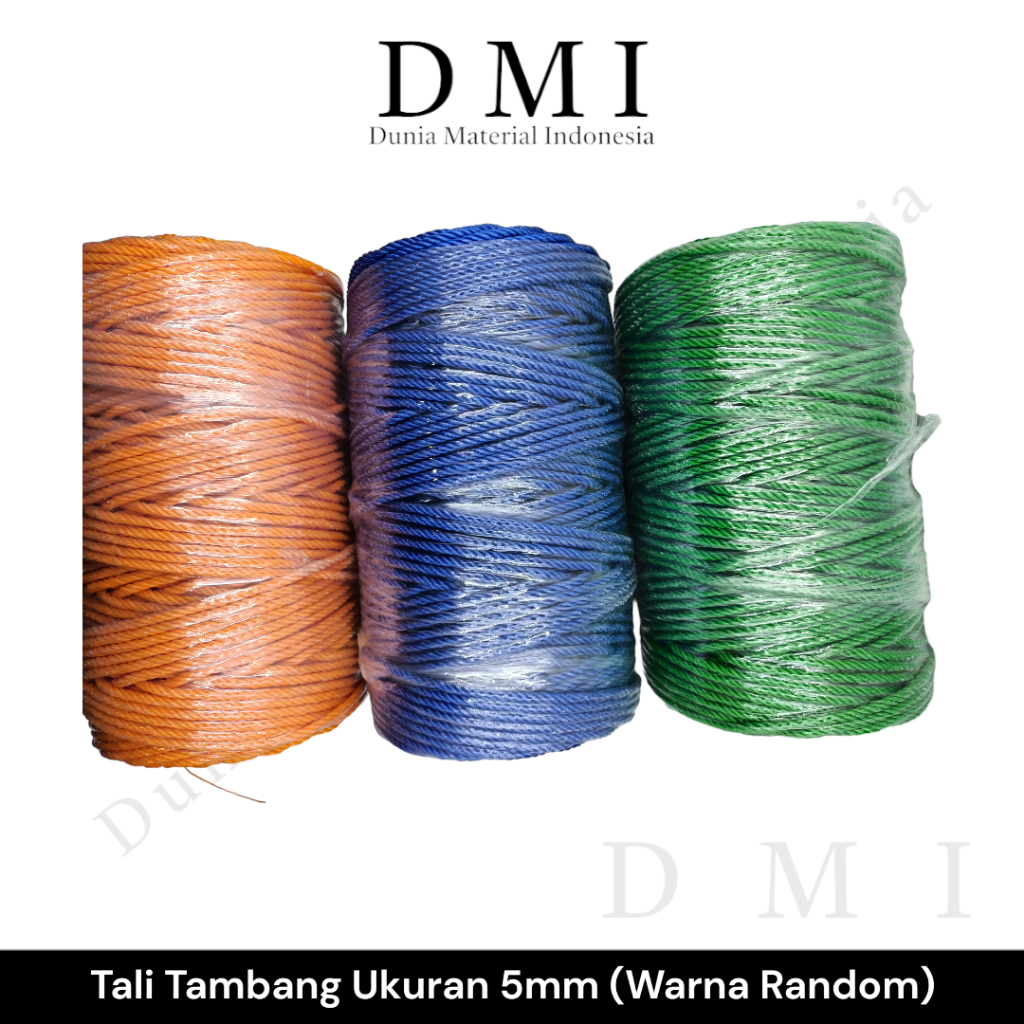 

Tali Tambang Plastik 5mm | Tali Plastik Nylon Warna Warni | (5Mtr)