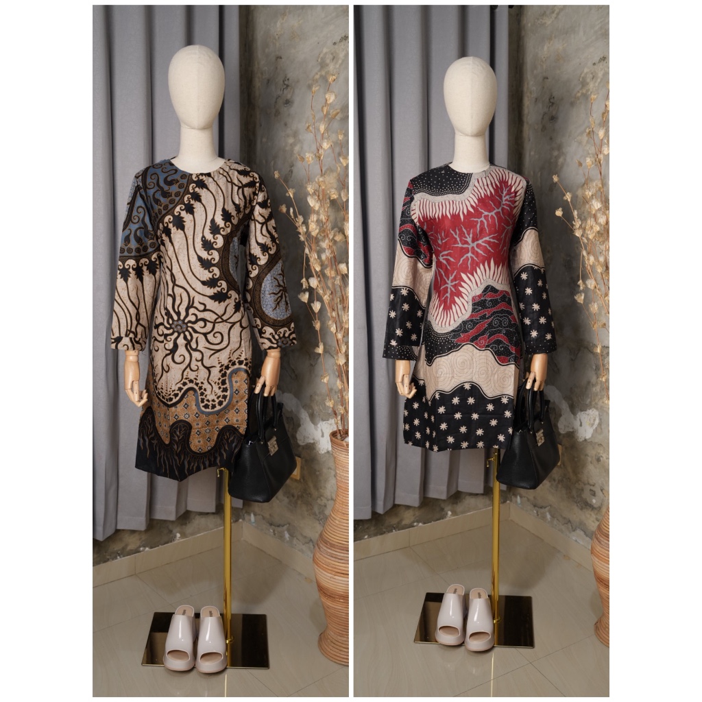 blus batik modern / seragam batik ibu ibu / batik tunik