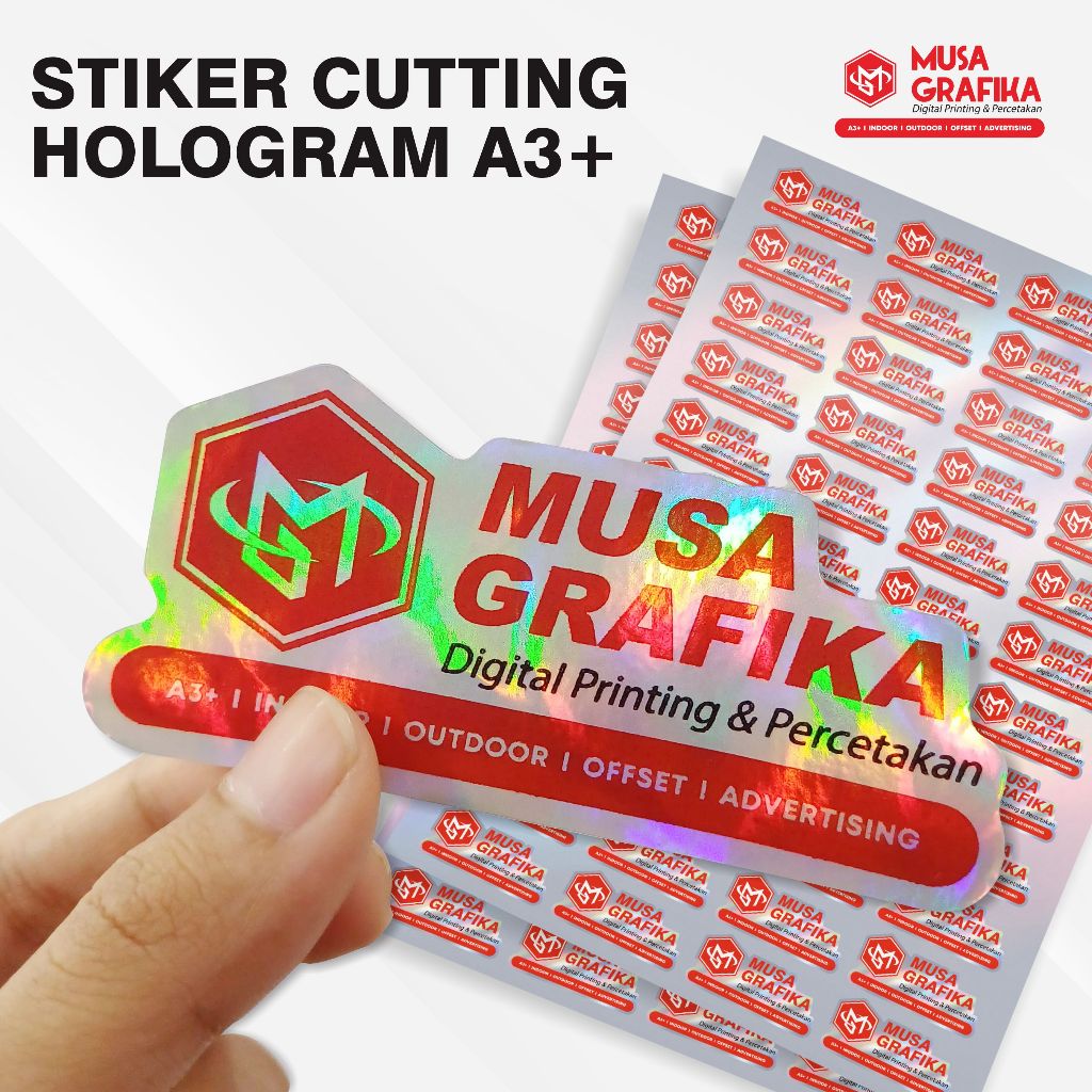 

Print Stiker Hologram Diecut Kisscut Laminasi Label Promosi
