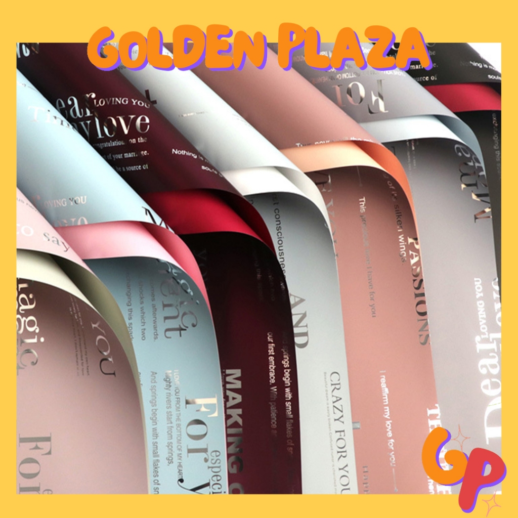 

Kertas Bunga Buket Bi Color Quotes Glossy Flower Wrapping Paper Cellophane Florist KB6082