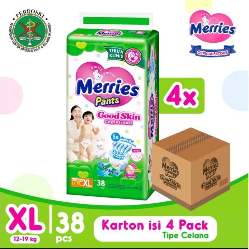 (KARTON) Merries Pants Good Skin XL-38 x 4 ball