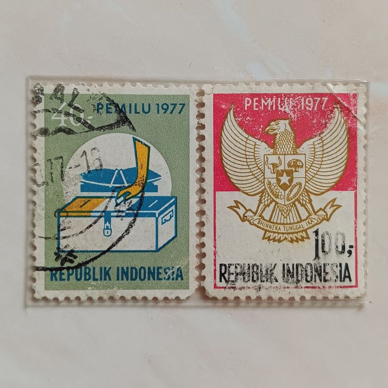 

(AC) Perangko Indonesia 1977 Pemilihan Umum Set 2pcs Used