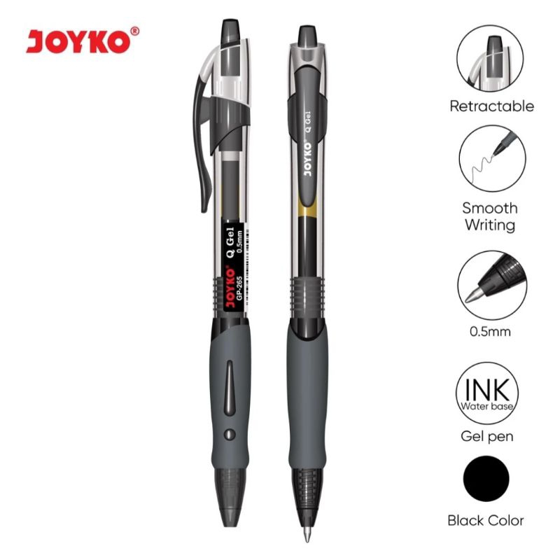 Pulpen Gel 265 Joyko Hitam