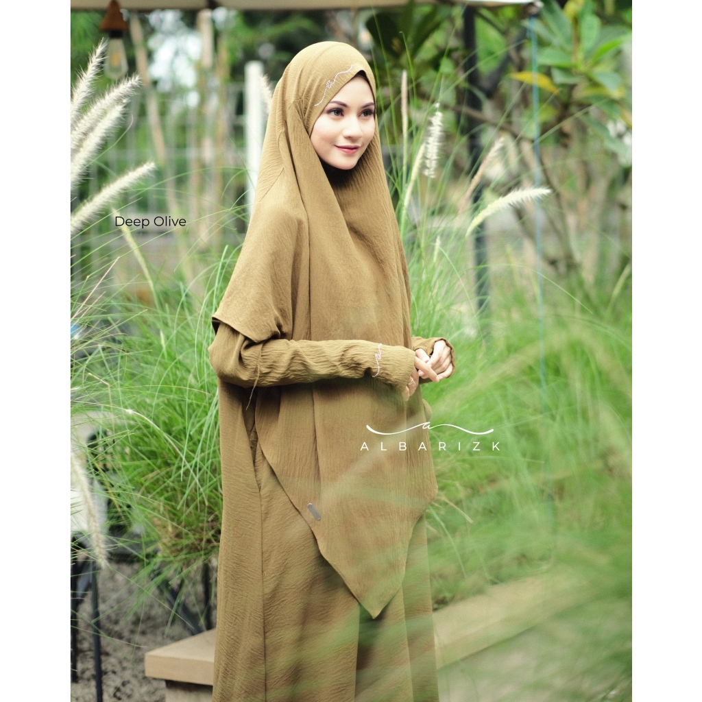 Minata French set by umma syari Gamis abaya khimar crinkle air flow abaya arab abaya basic