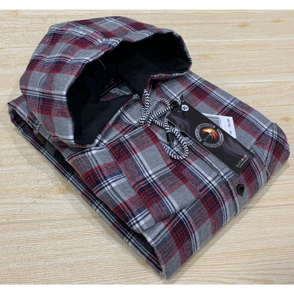 KEMEJA FLANEL HOODIE PRIA LENGAN PANJANG / FLANEL HOODIE KUPLUK / FLANNEL COWO DISTRO/KEMEJA PRIA TE