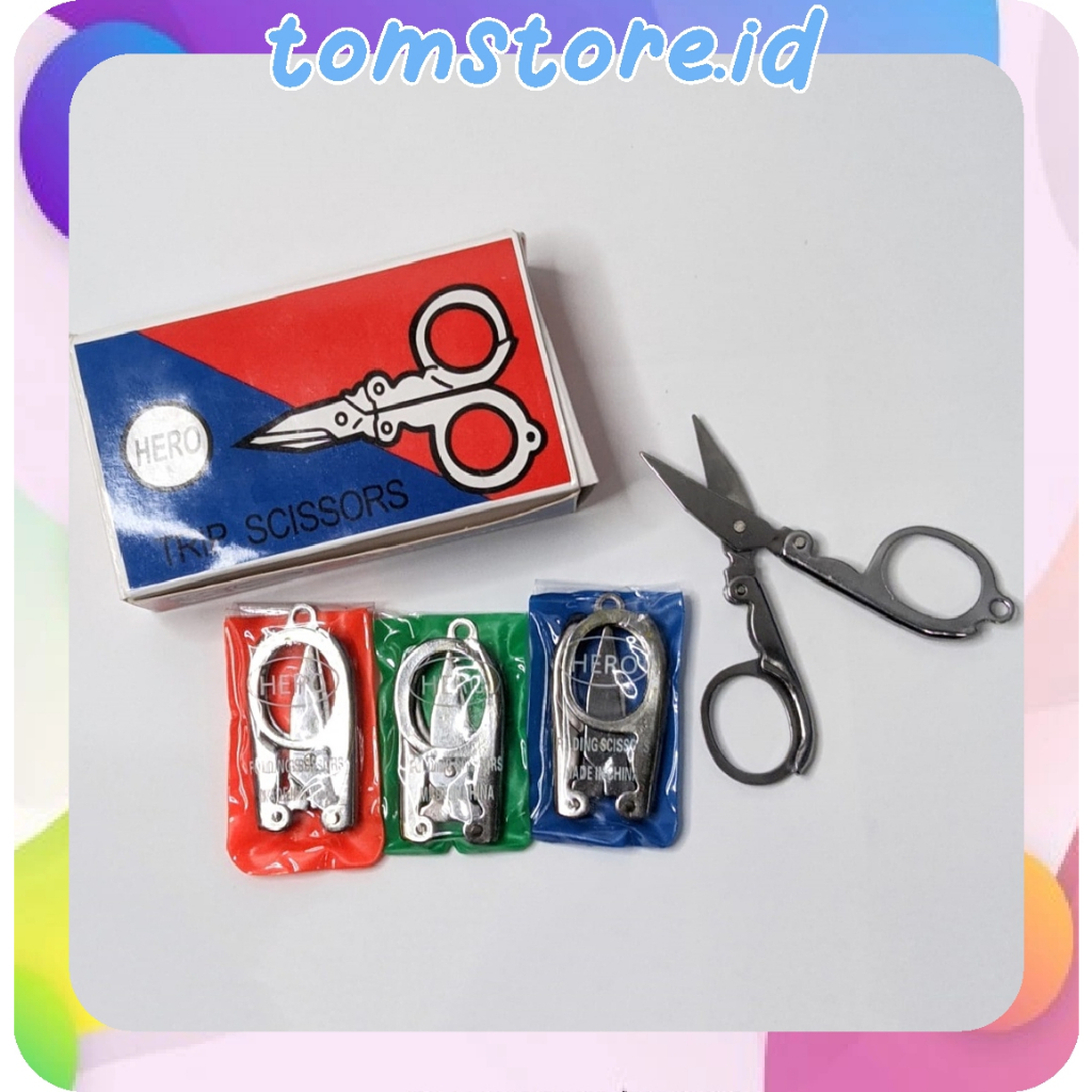 

TOMSTORE.ID GUNTING KECIL LIPAT SATUAN HERO TRIP SCISSORS Gunting Lipat Mini Stainless Tajam S098