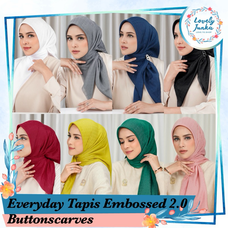 [READY] TAPIS VOAL SQUARE | TAPIS EMBOSSED EMBOSS 2.0 BUTTONSCARVES | MONOGRAM BUTTONSCARVES | EVERY