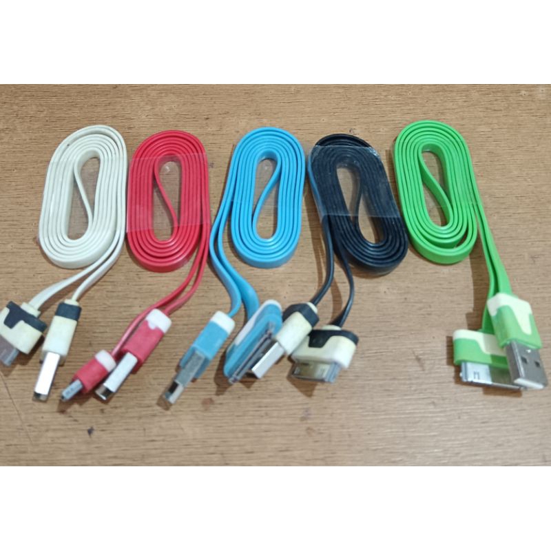 {PAH} USB Kabel Data Cas Iphone 4 || Kabel Data Iphone 4 Gepeng Bulat Warna