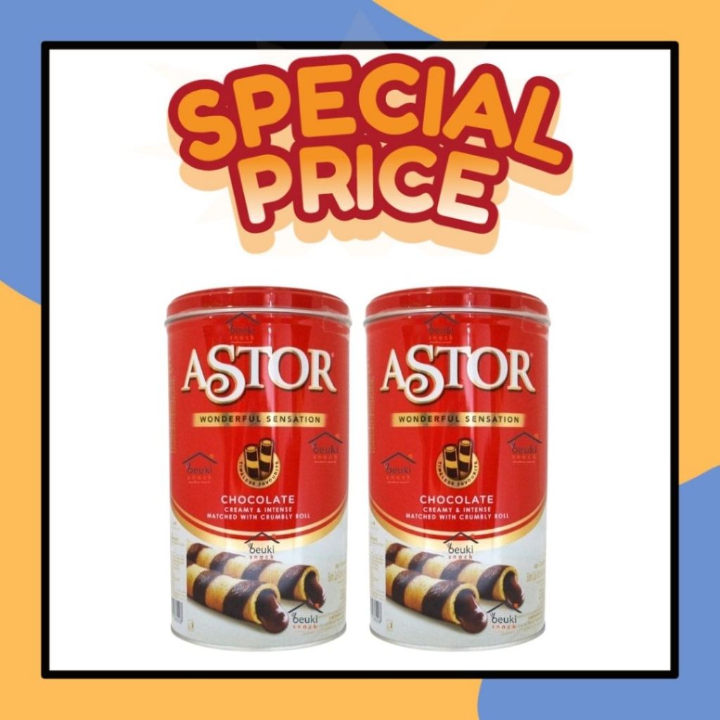 

Astor Wafer Stik Roll Coklat 330gr Snack Wafers Stick Coklat Camilan