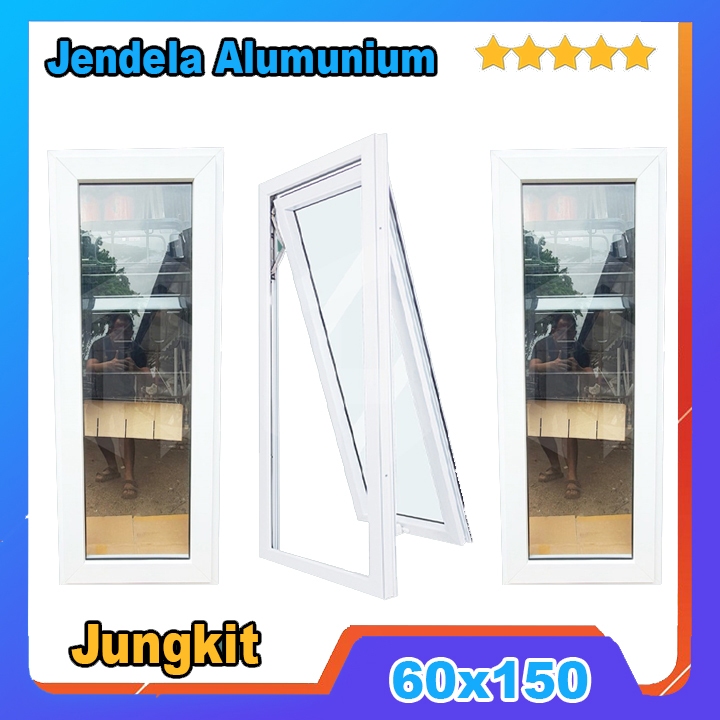 Jendela Aluminium | Kusen Alumunium 60x150 Jungkit | Single Awning | Alumunium window