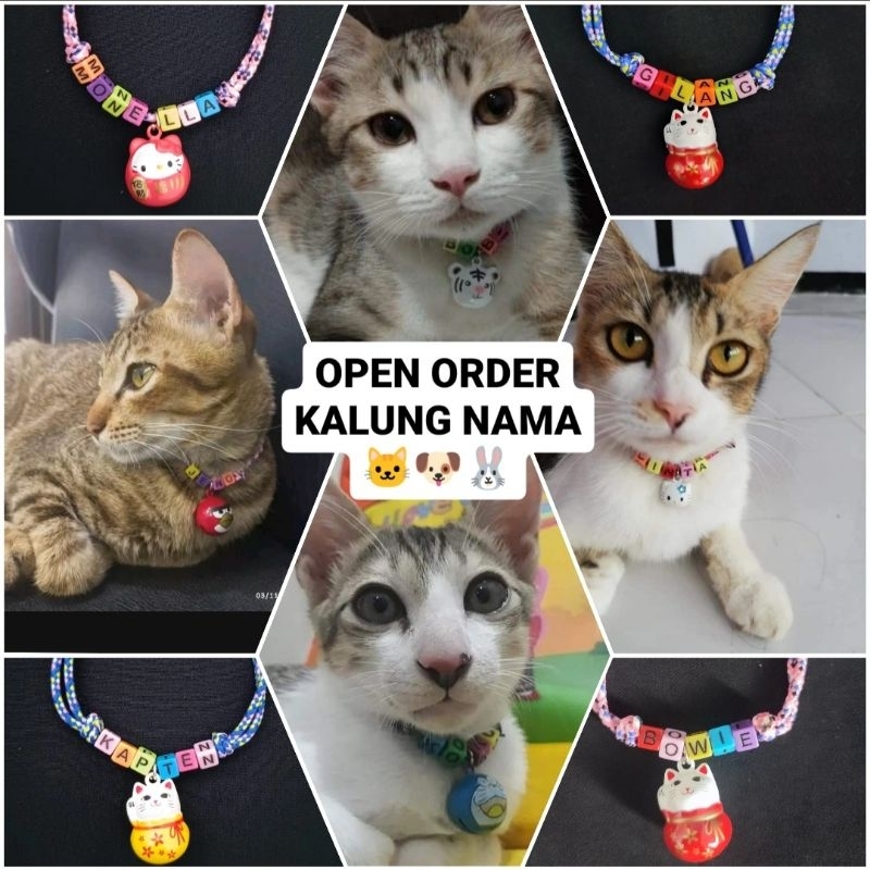 Kalung Nama Kucing/ kalung kelinci / kalung custom