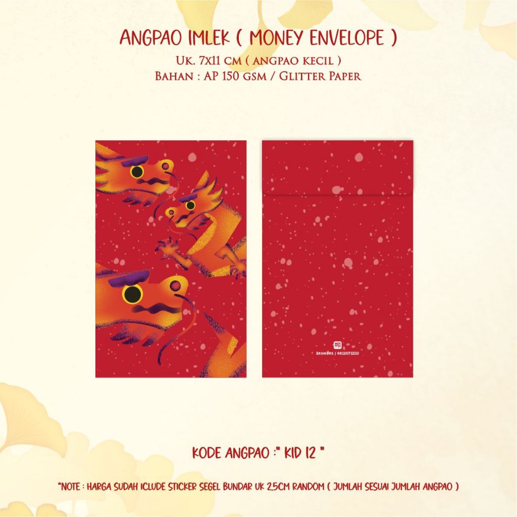 

Angpao Imlek Kecil | Money Envelope | KID 12 | New Stock 2024