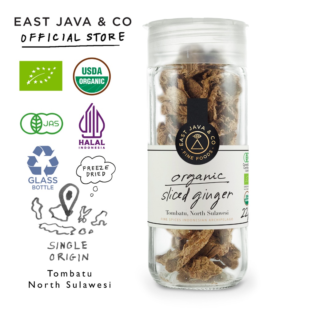 

East Java & Co Organic Sliced Ginger - 22g (Jahe Iris Kering Organik)