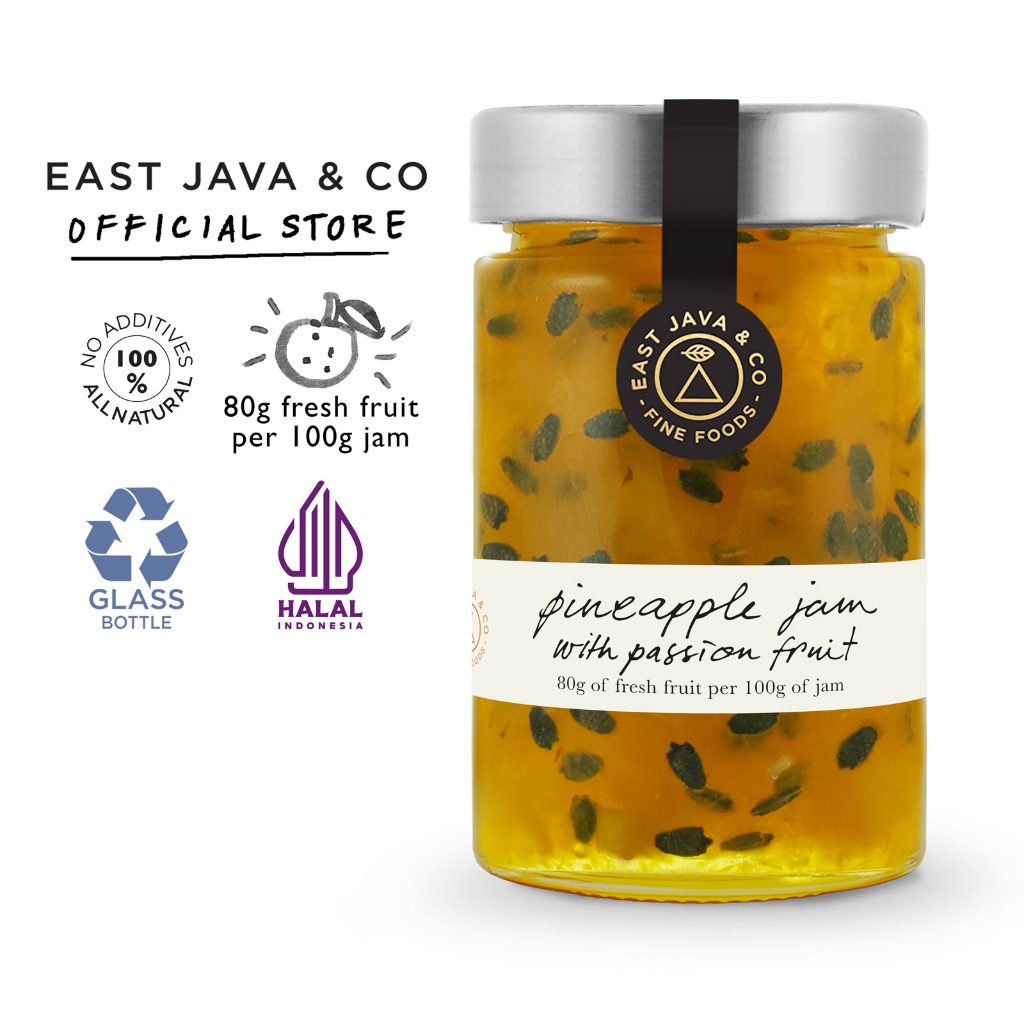 

East Java & Co Pineapple Jam With Passion Fruit - 250g (Selai Nanas dengan Markisa)