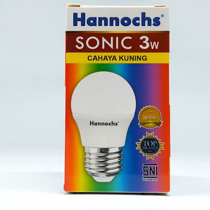 HANNOCHS SONIC BOLA LAMPU LED 3 WATT CAHAYA KUNING / BOHLAM BOLA LAMPU HANNOCHS SONIC