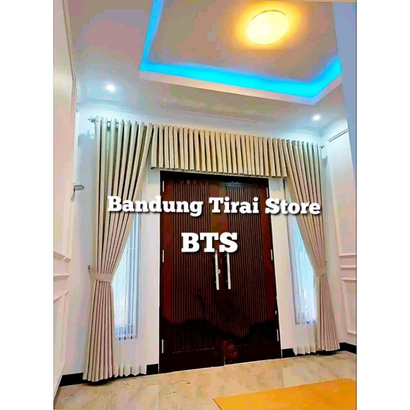 1 Set Gorden Jendela Dan Pintu Tengah Hordeng Ruang Tamu Tinggi 220 250 cm