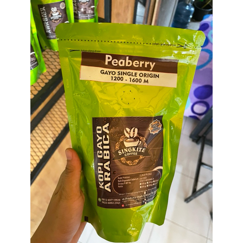 

Bubuk Kopi dan Biji Kopi Pea Berry Gayo Arabica asli dari Aceh Takengon 200 gram