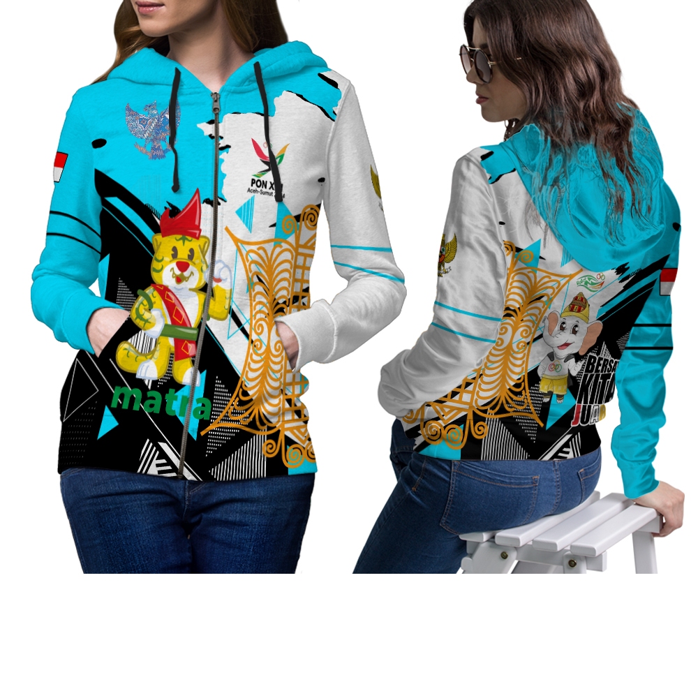 Jaket Pon XXi Aceh Sumut 2024 Jaket Pon Aceh Wanita Fullprinting (Free Custom/Reques)