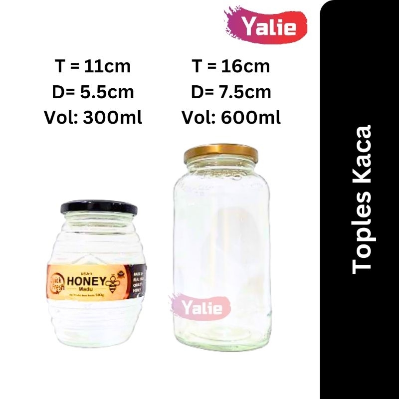 Toples botol kaca cupang beling kecil besar tempat wadah ikan cupang pickle bumbu dapur snack hiasan