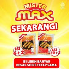 

SOSIS BAKAR MISTER MAX JUMBO KEMASAN BARU ISI 8 -FROZEN FOOD-BRONTZ JOGJA