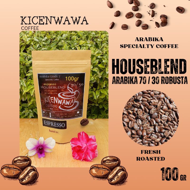 

Biji Kopi Houseblend A70 : R30 100gr / House Blend Arabika 70 : Robusta 30 / Specialty Coffee / Biji Kopi Premium