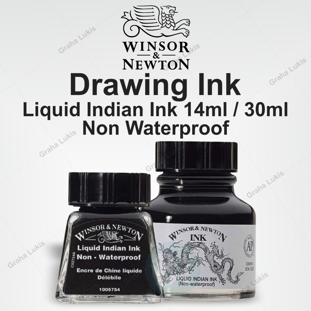 

Winsor & Newton Drawing Ink - Liquid Indian Ink 14ml / 30ml (Non-Waterproof)