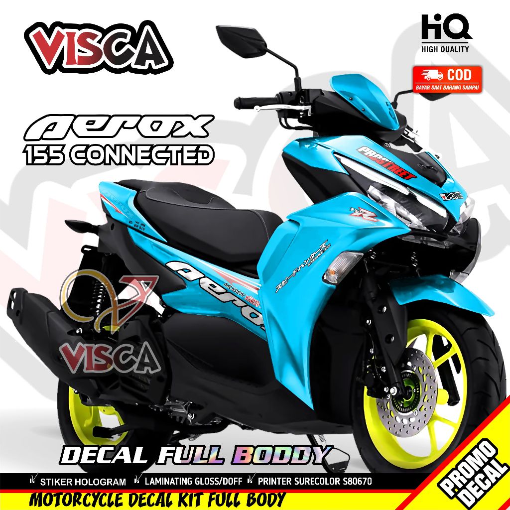 Decal Aerox 155 Connected 2021 2022 Full Body Stiker Aerox 155 Connected 2021 2022 Keren Striping Ae