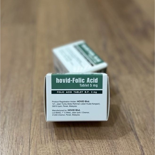 HOVID FOLIC ACID ASAM FOLAT 5 MG ORIGINAL MALAYSIA - 1 BOX