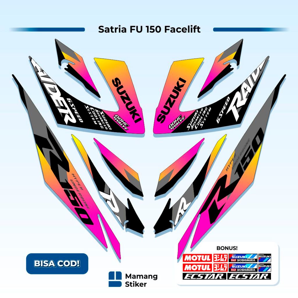Striping Satria FU Facelift Variasi (6) Custom Tipe S Raider Original SGP Api R 150 R150 F F150 Road