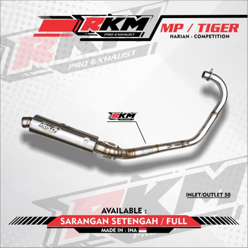 Knalpot Fullset MP /Tiger // ORIGINAL RKM PRO EXHAUST