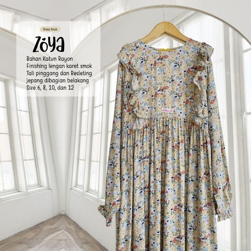 gamis anak bahan rayon viscose umur 6 - zoya