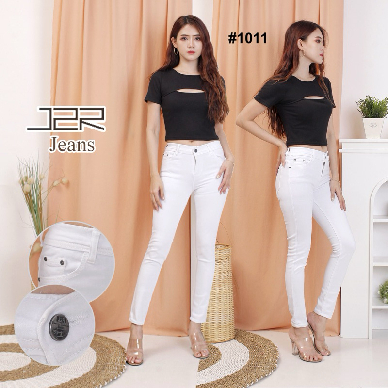 J2R - Celana pensil soft jeans premium putih // skinny jeans/stretch jeans/slim fit jeans putih
