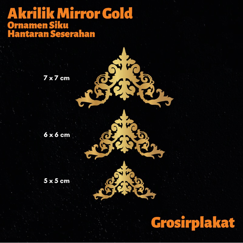 Sudut Siku Hantaran Mahar Akrilik Mirror God Dekorasi Mahar Sudut Siku Seserahan