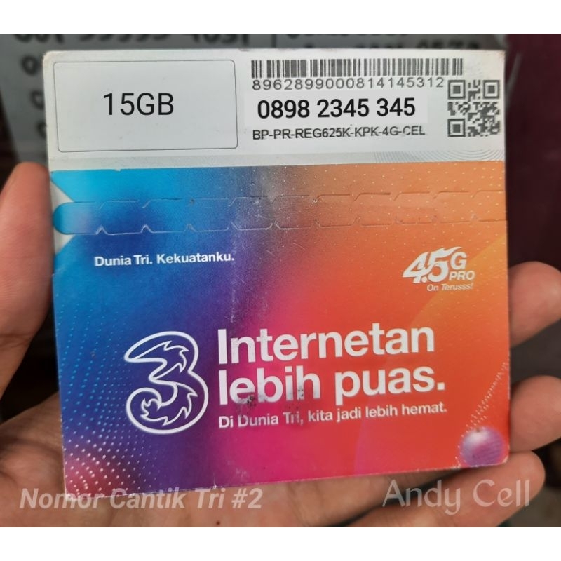 nomor cantik tri urut 2345 345/nomor cantik three murah