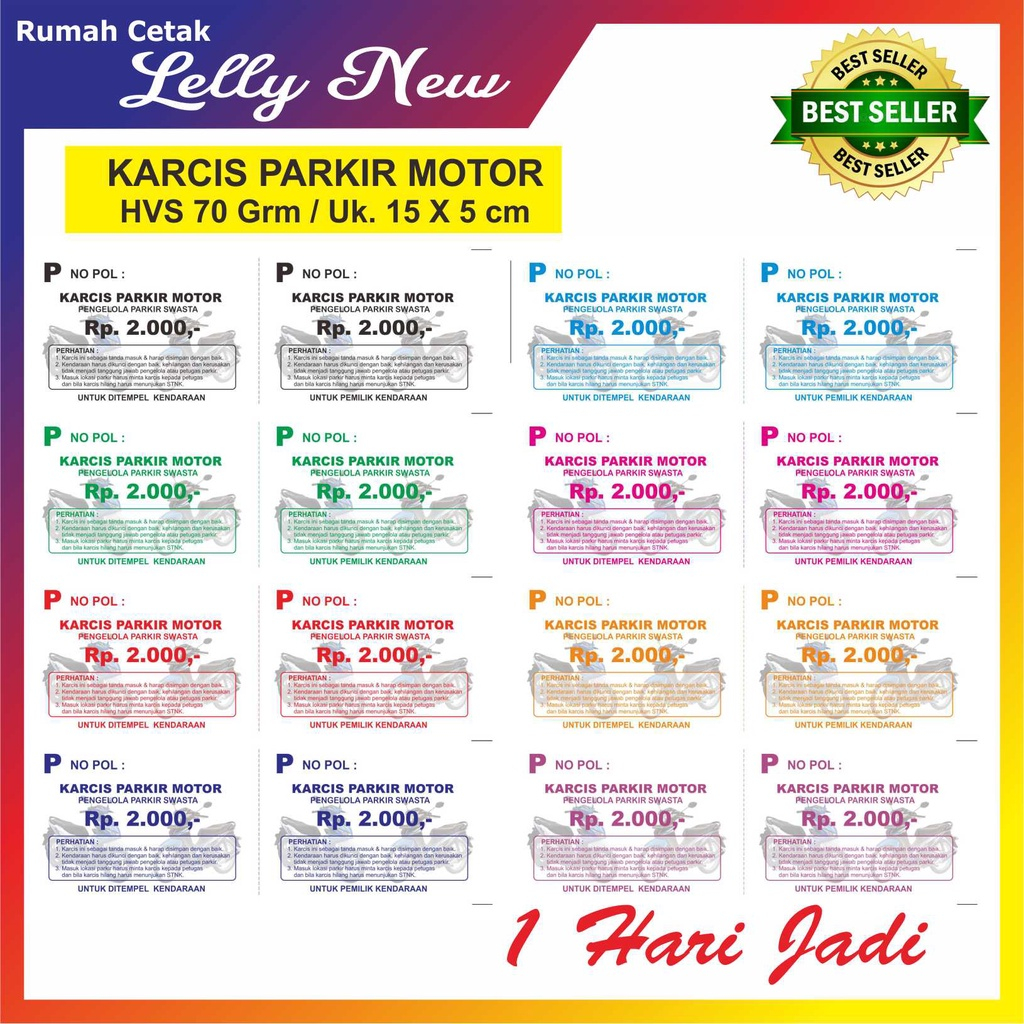 

KARCIS PARKIR MOTOR & MOBIL MURAH