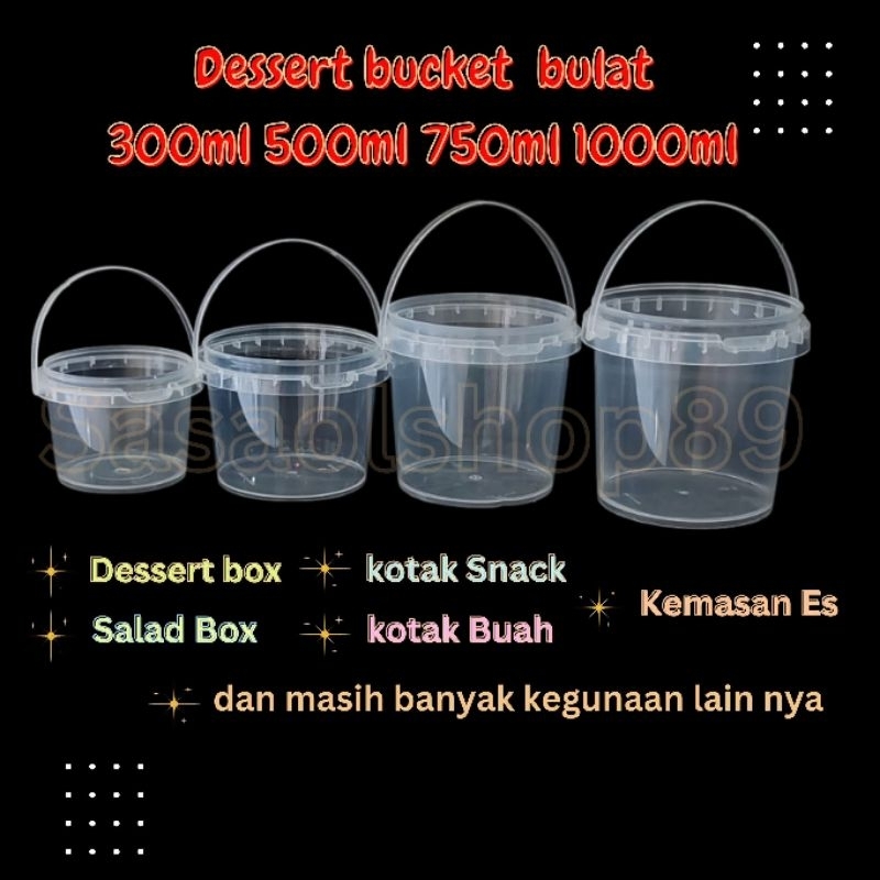 Ember dessert Box BULAT Bucket Es Plastik (SATUAN)