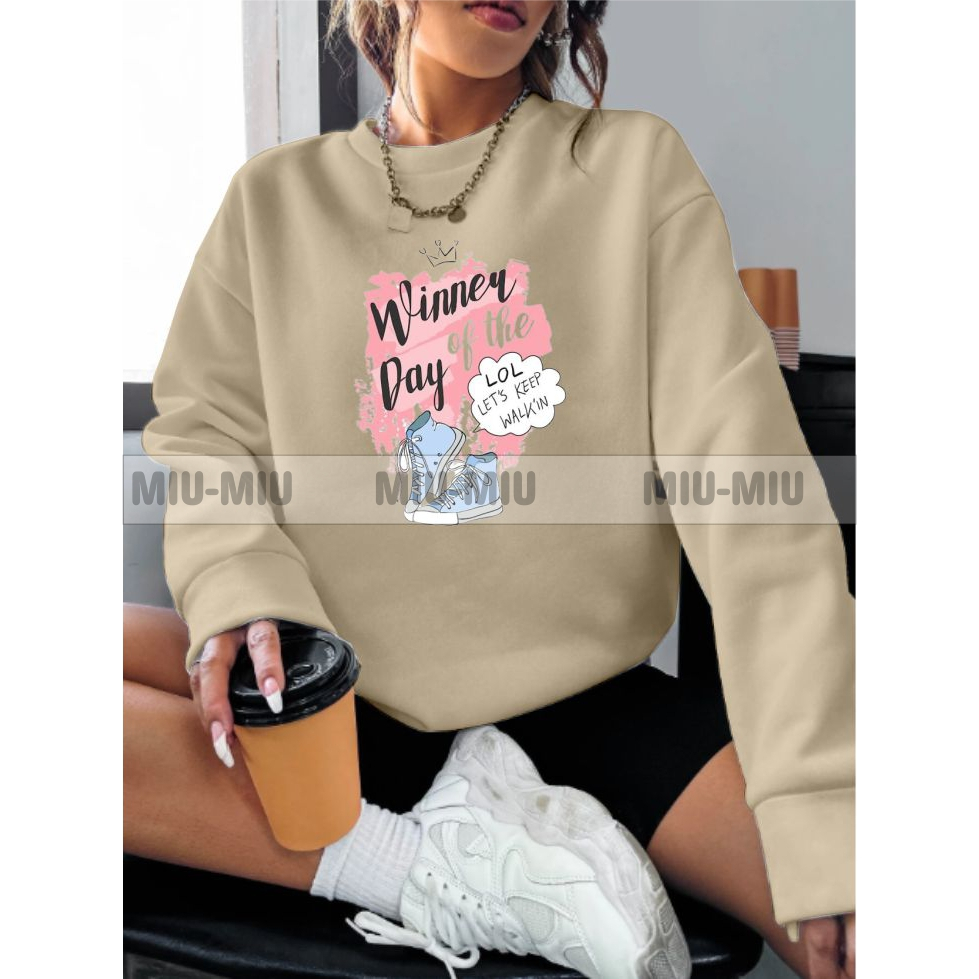 Sweater crewneck wanita terbaru WINNER DAY / crewneck wanita kekinian terbaik