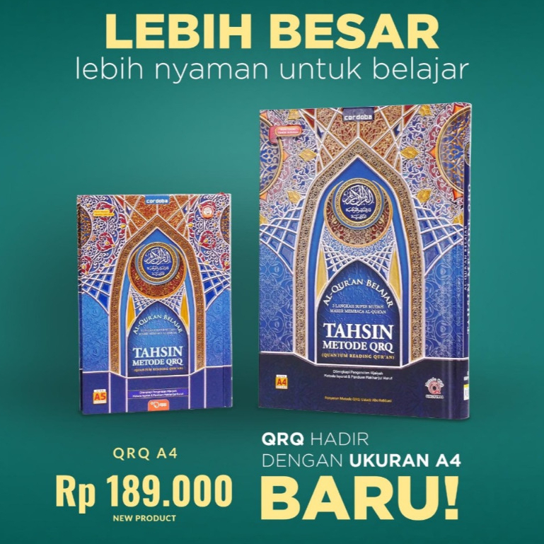 Al Quran Belajar Tahsin Metode QRQ 3 Langkah Mudah Mahir Membaca Al Quran A4 - Cordoba