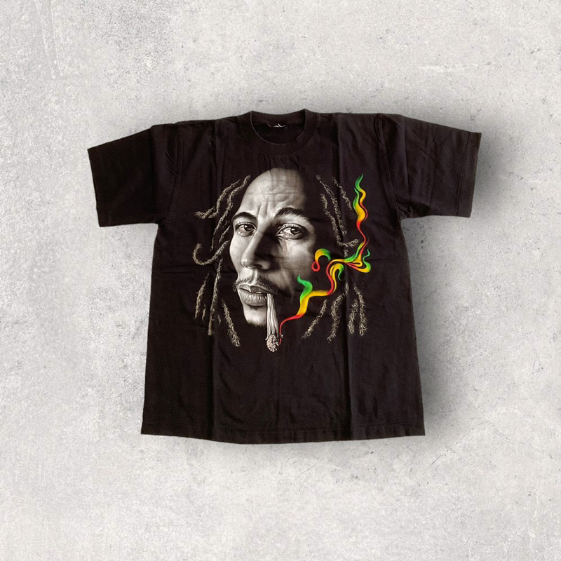 T-Shirt Vintage Custom Built Up Bob Marley Ori Second