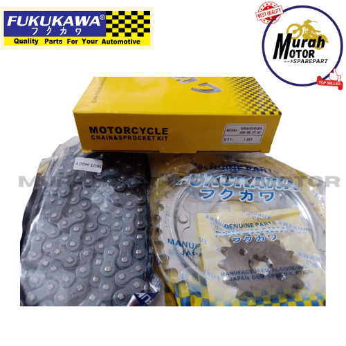 GEAR GIR SET GEAR PAKET KOMPLIT SUPRA X 125 HELM IN 428H-108L FUKUKAWA