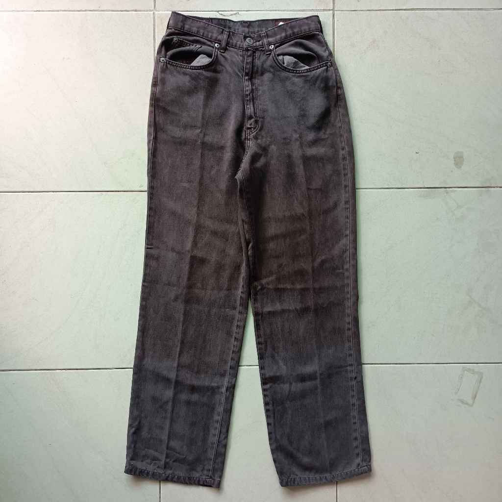 Celana Wrangler Lady Coklat Straight Loose Wanita Second Original