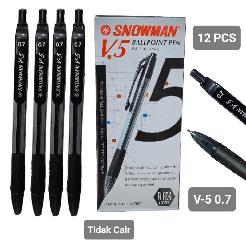 

Pulpen Snowman V-5 Isi 12 PCS / Ballpoint Snowman V-5 0.7
