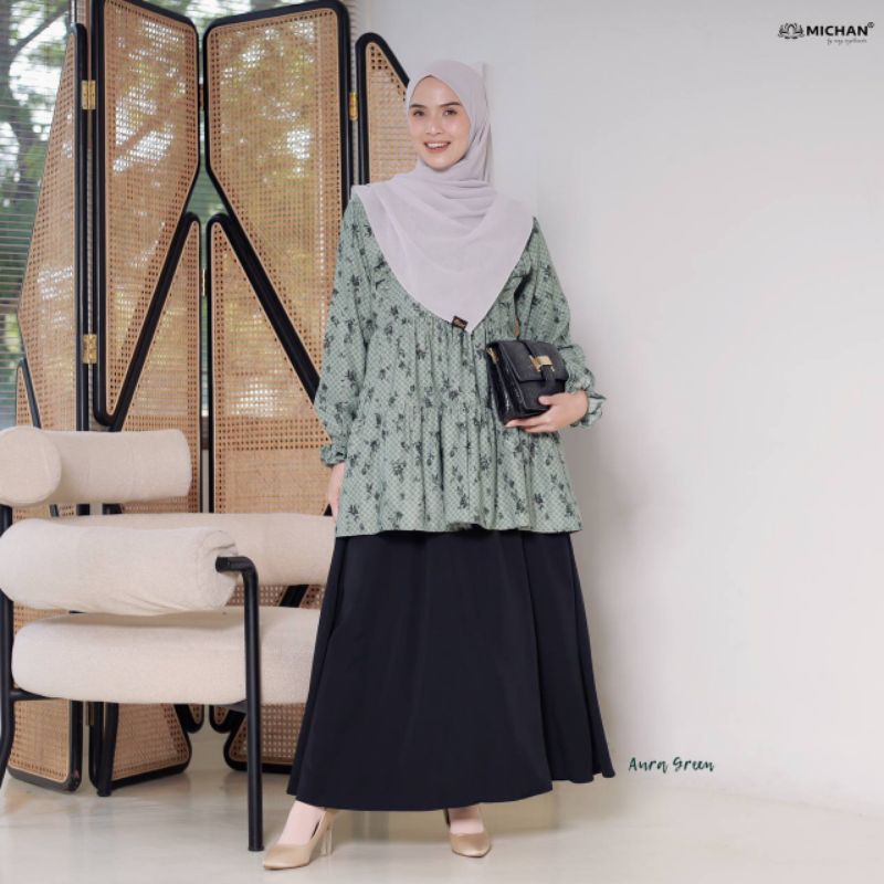 TUNIK AURA MOTIF MEWAH MICHAN MAXMARA LUX PREMIUM ATASAN WANITA TUNIC