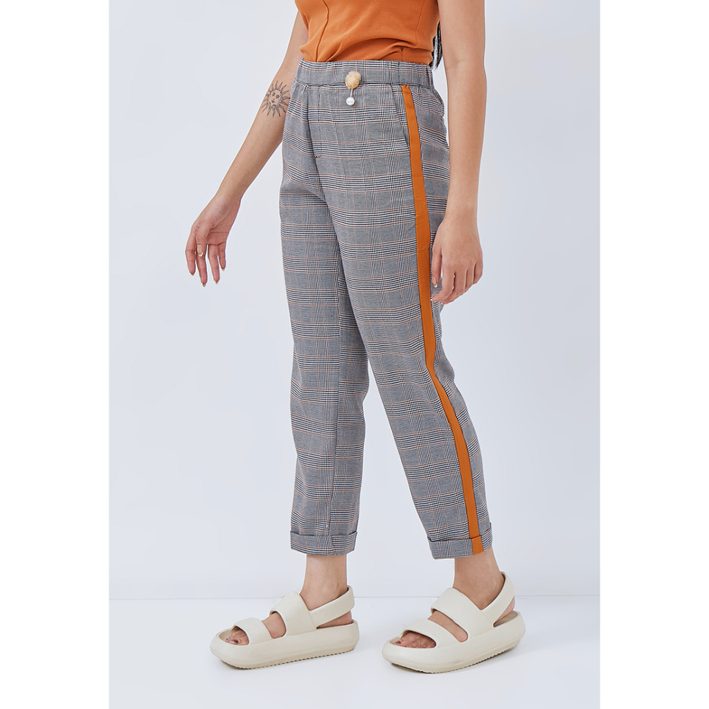 ODIVA Denira Plaid Pants - 2 Warna