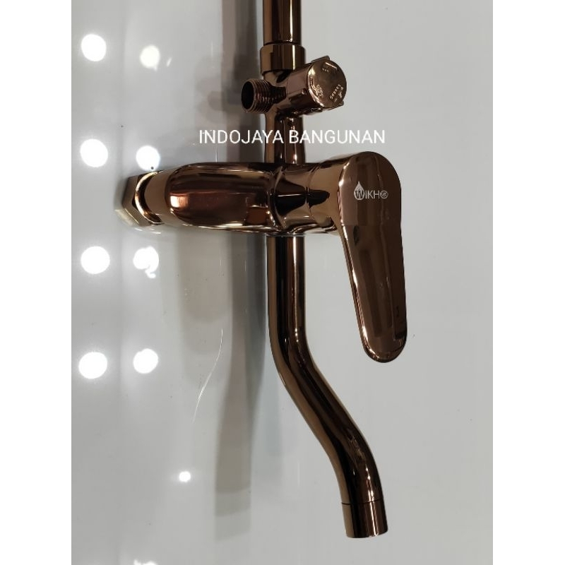 Lotsoolup Shower Tiang Komplit Set Full Brass Kuningan Klasik Classic Warna Emas Rose Gold Putih