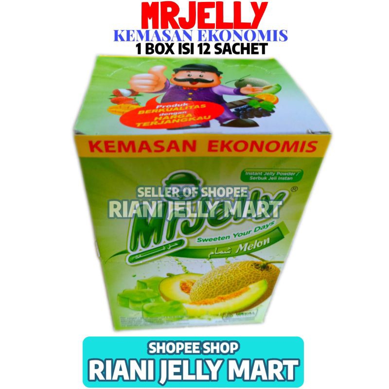 

Mr Jelly Agar Agar Rasa Melon 10 Gram 1 Box Isi 12 Sachet