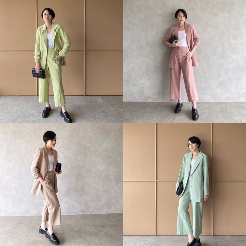 Trick & Tricky Nara Oversized Blazer Linen Preloved trickntricky