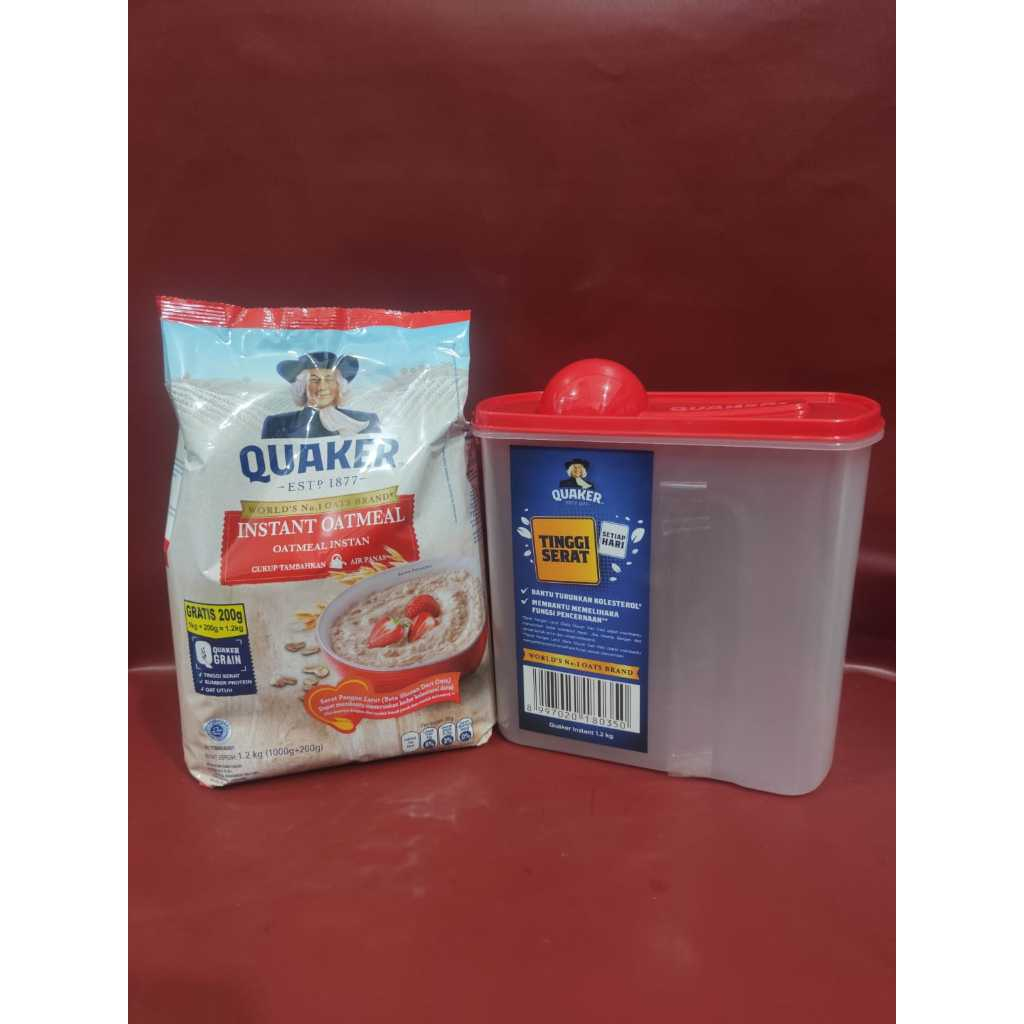 

Quaker Oatmeal Instant 1,2kg (1000gr+200gr) Free Toples