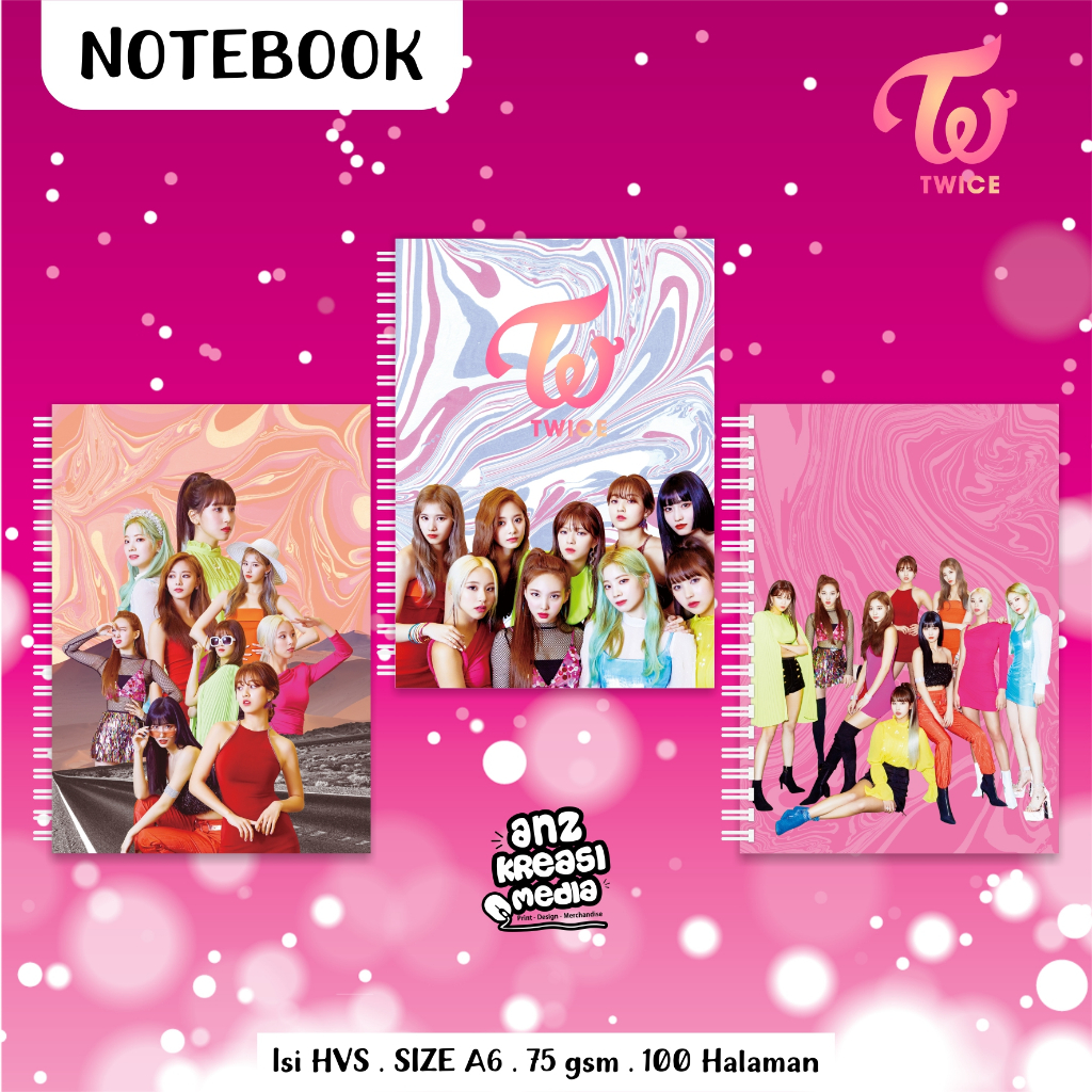 

NOTEBOOK A6 BUKU TULIS SPIRAL TWICE ALL MEMBER MERCHANDISE KPOP MURAH